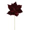 20" Velvet Poinsettia Stems | Holiday Floral Picks | Available in Green, Burgundy, Royal Blue, Midnight Blue